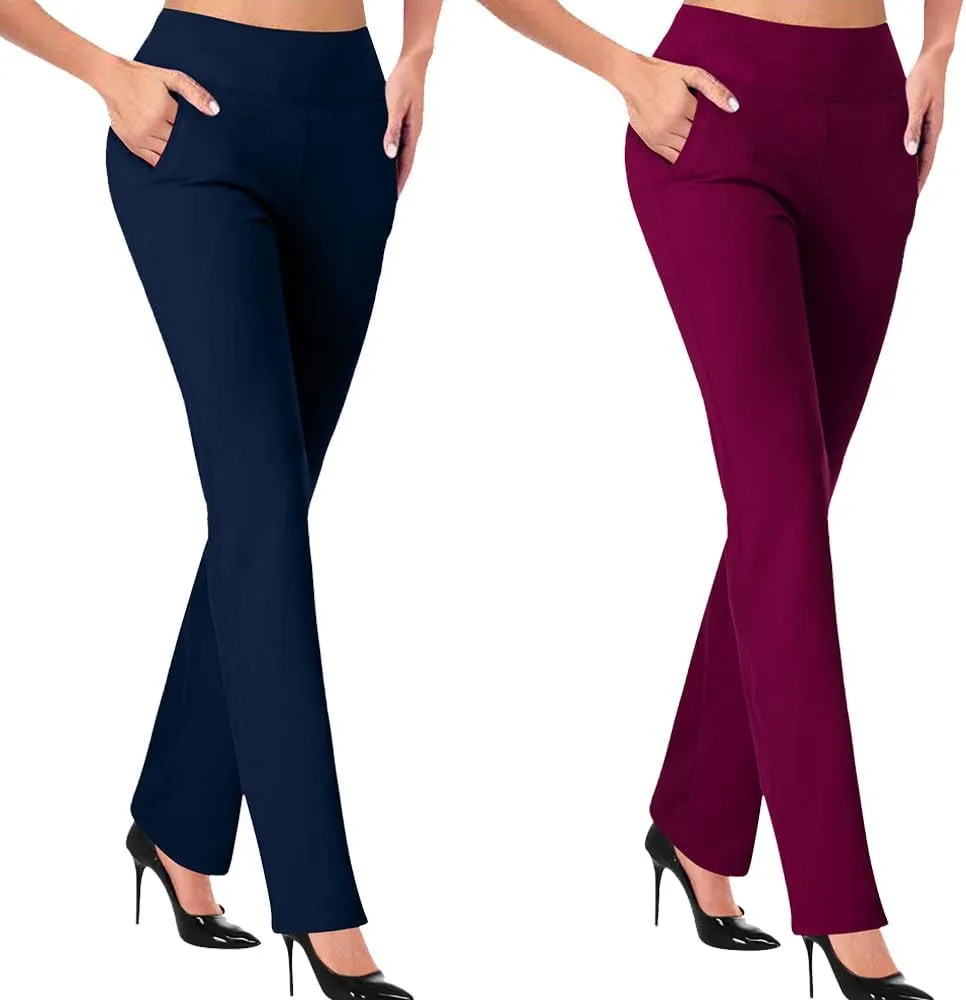 Dress Pants Women,High Waist Stretchy Trousers Pull on Office Slacks Bottoms