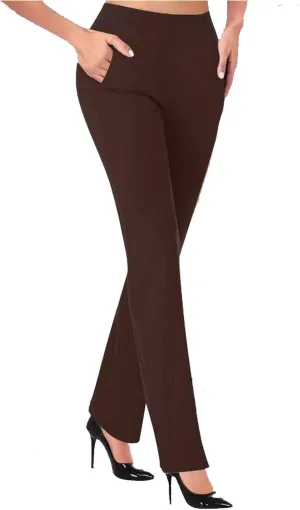 Dress Pants Women,High Waist Stretchy Trousers Pull on Office Slacks Bottoms