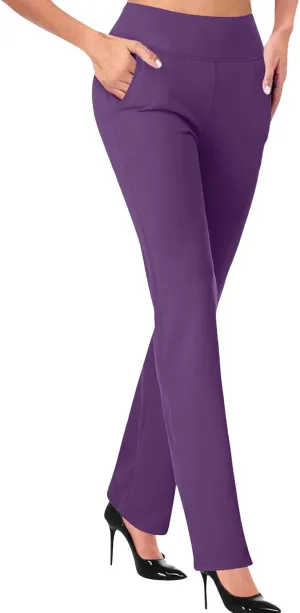 Dress Pants Women,High Waist Stretchy Trousers Pull on Office Slacks Bottoms