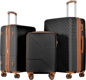 Durable Hardshell Luggage Set for Stress-Free Travel, Lightweight and Stylish, 3-Piece Set with Double Spinner Wheels