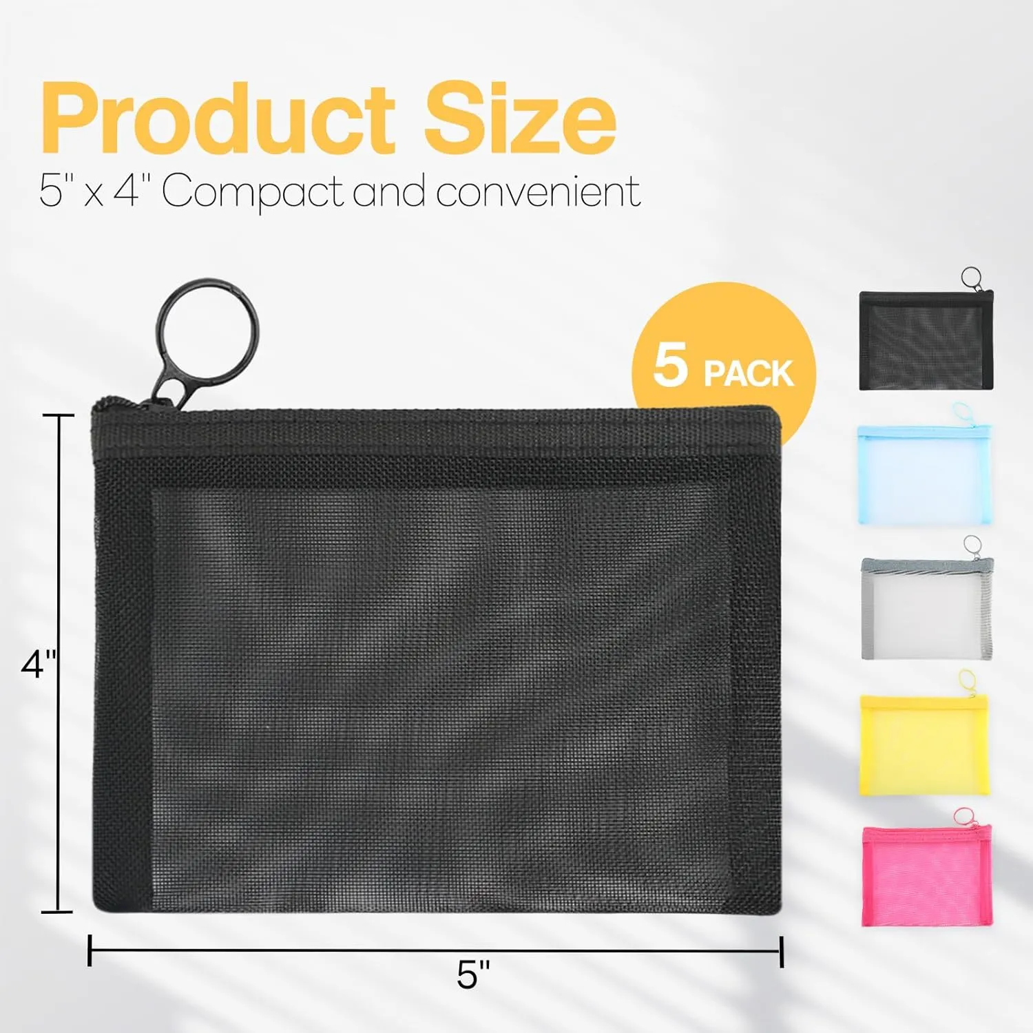 EASYFUN Mesh Zipper Bag Purse Organizer Pouches Makeup/Cosmetic Bag Travel Toiletry Bag Coin Pouch Daily Accessories