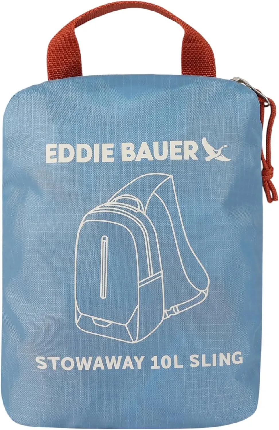 Eddie Bauer Stowaway Packable Sling Bag | Foldable | Travel | Outdoor | Lightweight | Compact | Everyday Carry | Ripstop Nylon | 10L - Coast Blue