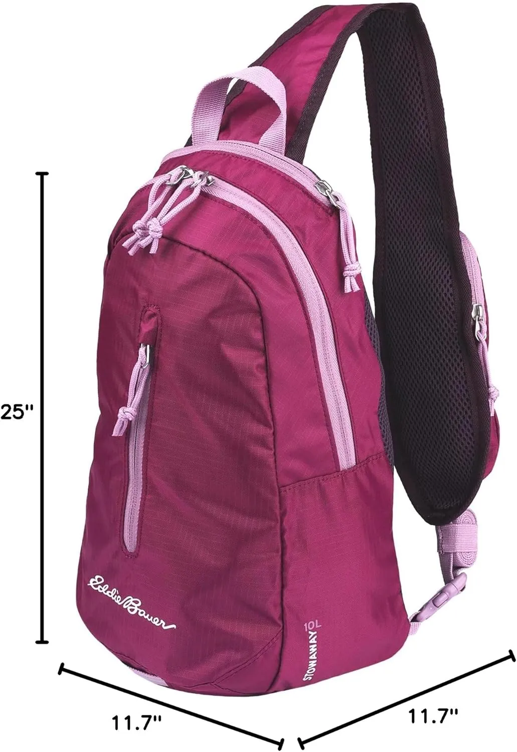 Eddie Bauer Stowaway Packable Sling Bag | Foldable | Travel | Outdoor | Lightweight | Compact | Everyday Carry | Ripstop Nylon | 10L - Port Red