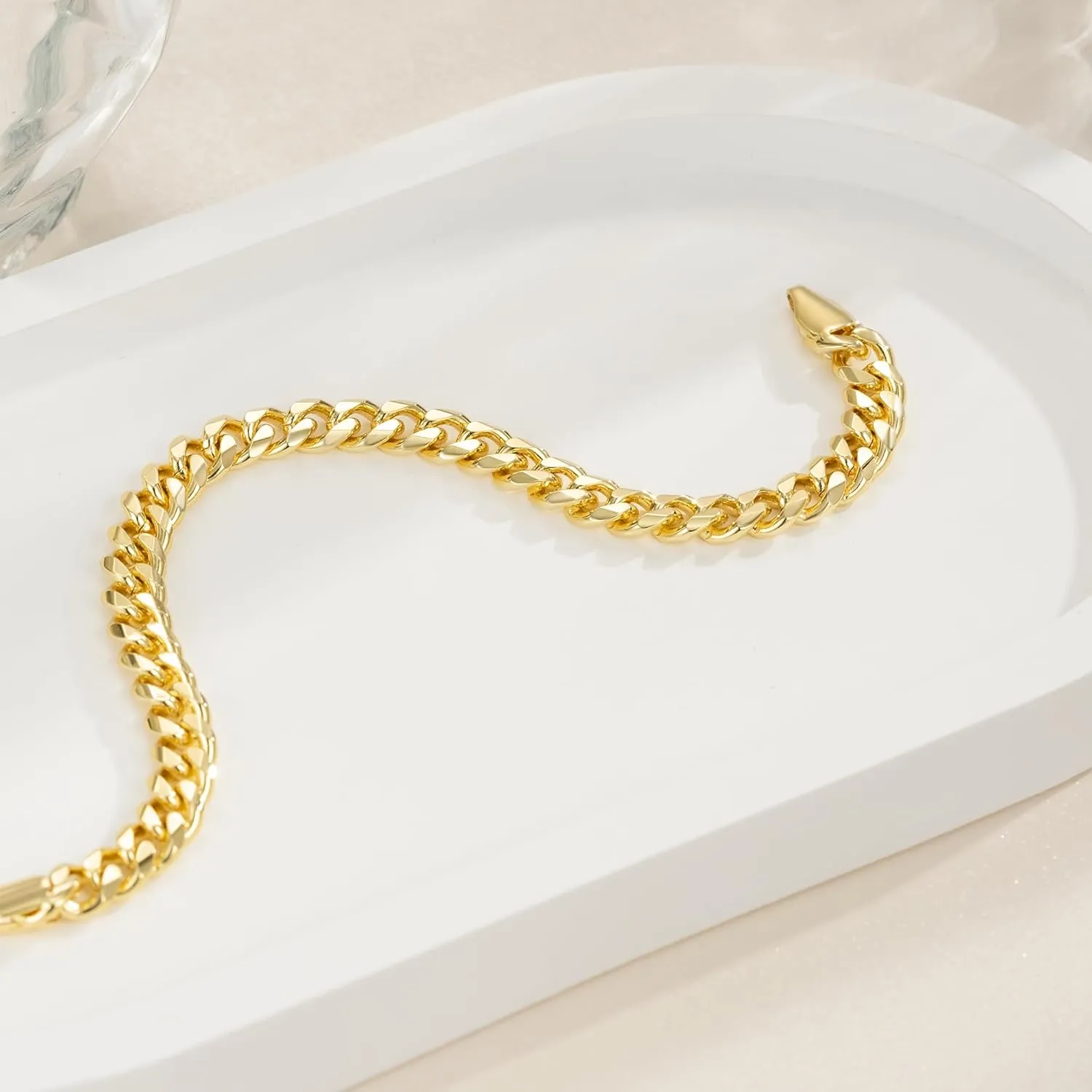 ERIN MARIE 14K Gold Bracelets for Women & Men Classic Dense Cuban Link Bracelet for Men Women??s Gold Chain Bracelets Jewelry Gifts 6.5'' 7'' 7.5'' 8'' 9''