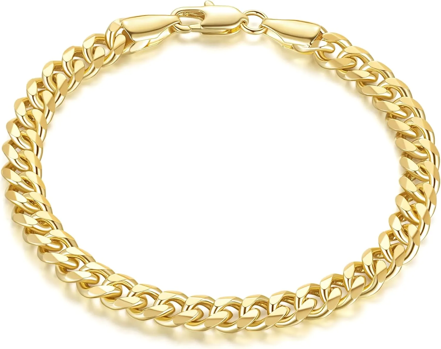 ERIN MARIE 14K Gold Bracelets for Women & Men Classic Dense Cuban Link Bracelet for Men Women??s Gold Chain Bracelets Jewelry Gifts 6.5'' 7'' 7.5'' 8'' 9''