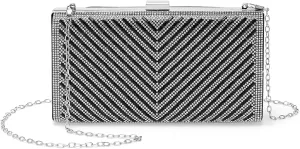 Evening Bags Clutch Purses for Women Formal, Crossbody Handbags Rhinestone Sequins Metal Clasp Purse Sparkly for Wedding Guest Party Black