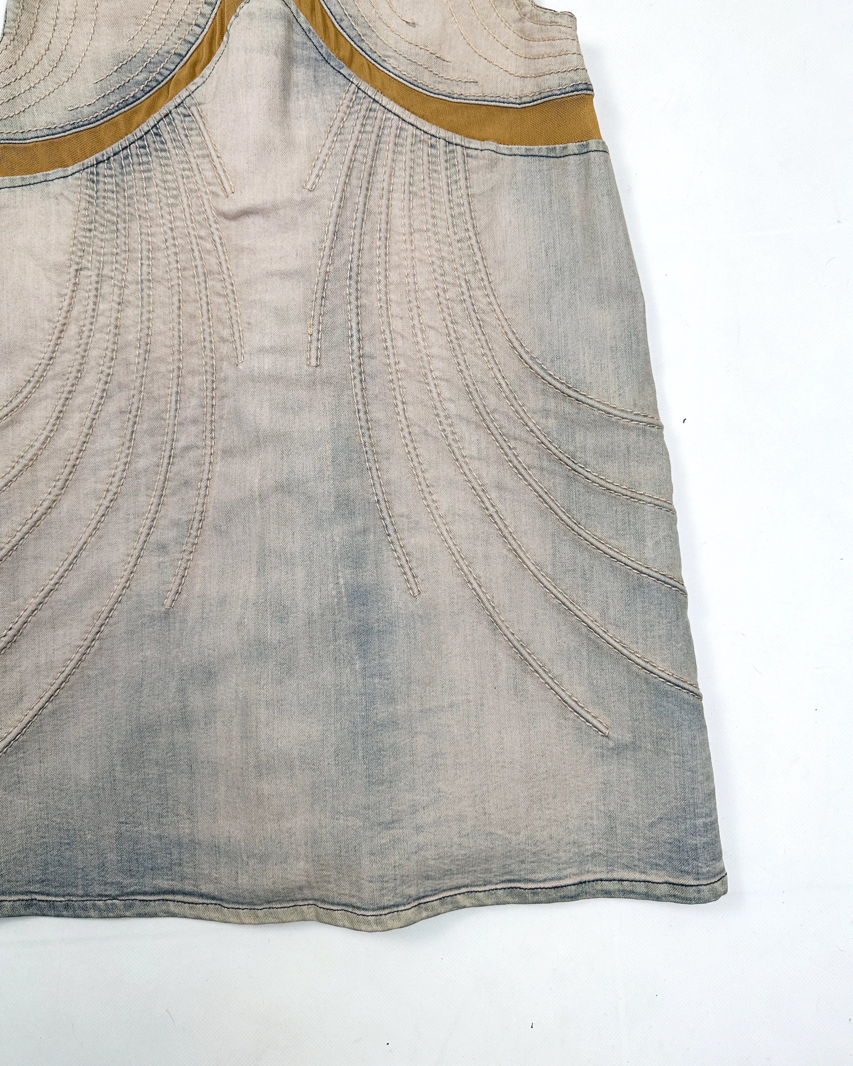 Exté Corset Denim Long Dress 2000's
