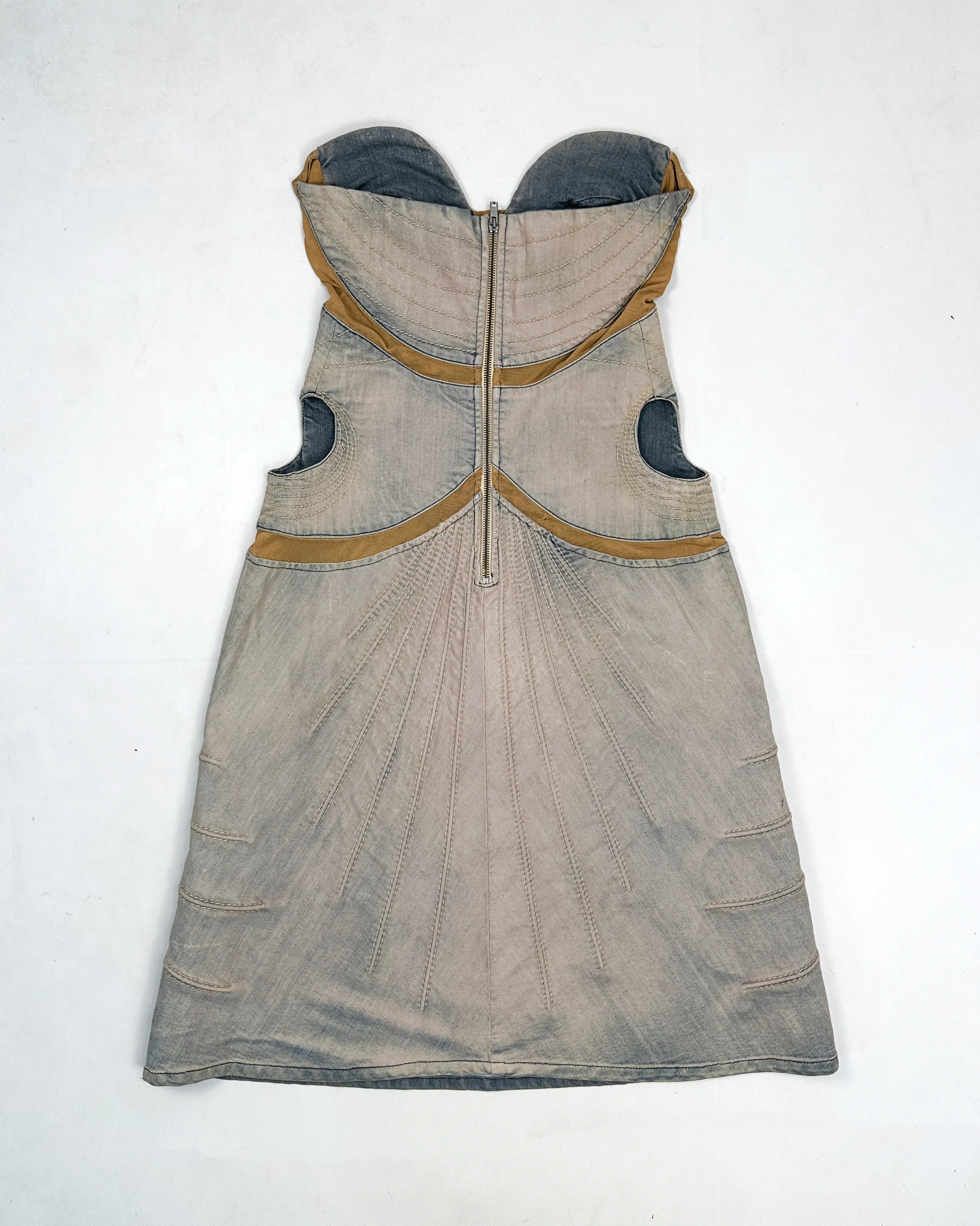 Exté Corset Denim Long Dress 2000's