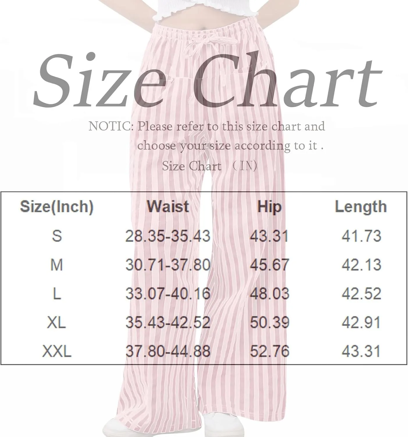 fanmpghleoo Drawstring Striped Pants Women Low Rise Wide Leg Pants Comfy Lounge Pants with Pockets Straight Leg Trousers