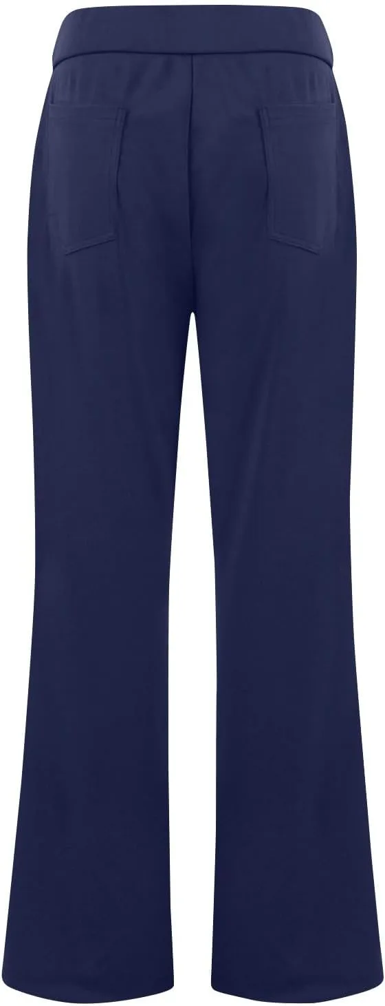 fanmpghleoo Pull On Dress Pants for Women Tummy Control Mini Flare Leggings with Pockets Stretchy Work Business Casual Slacks