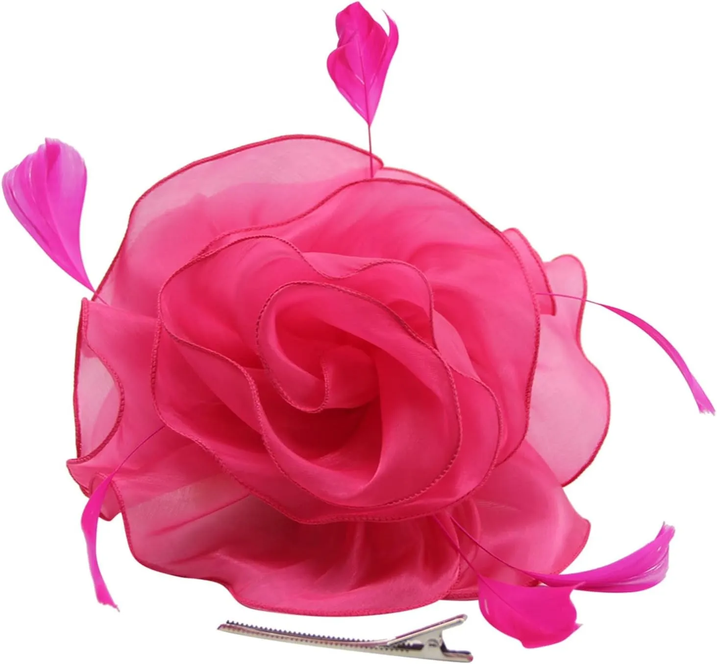 Fascinators Hat for Women Tea Party Pillbox Hat Feather Flower Headband Bridal Cocktail Hair Clip