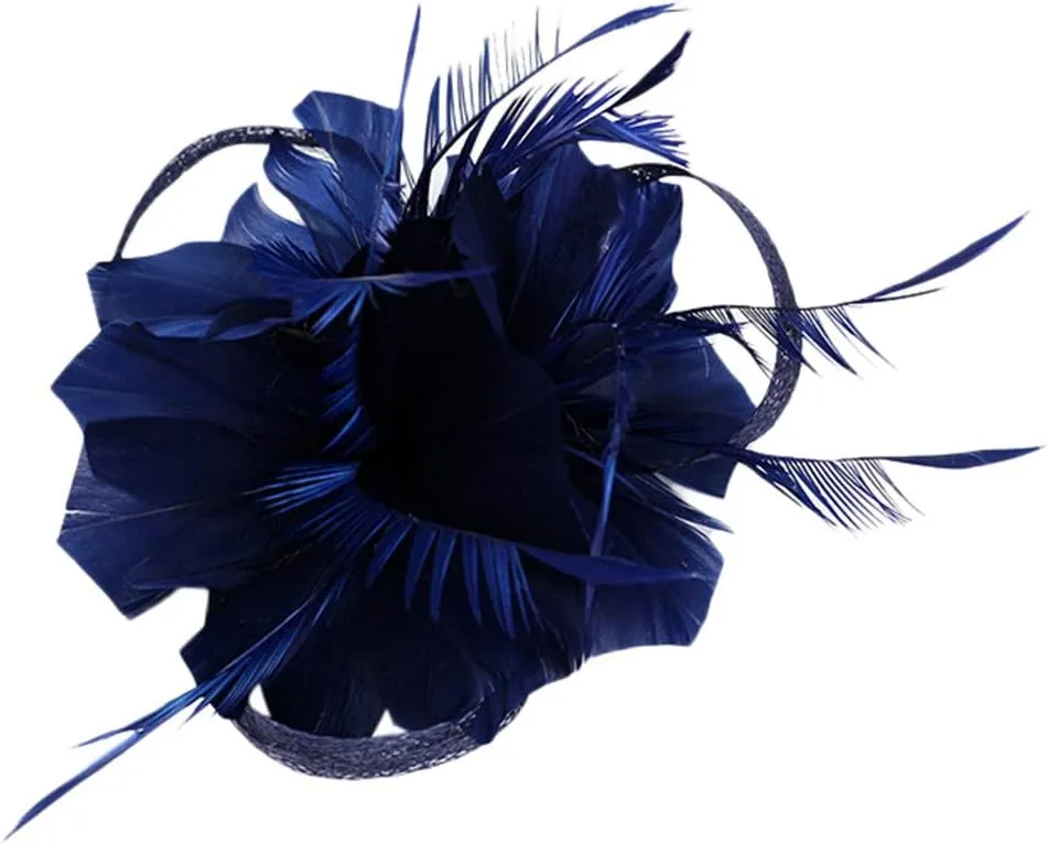 Fascinators Hat Headband Feather Flower Hair Clip Tea Party Wedding Headwear for Women Girls