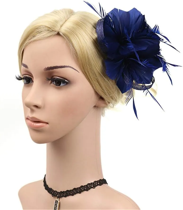 Fascinators Hat Headband Feather Flower Hair Clip Tea Party Wedding Headwear for Women Girls