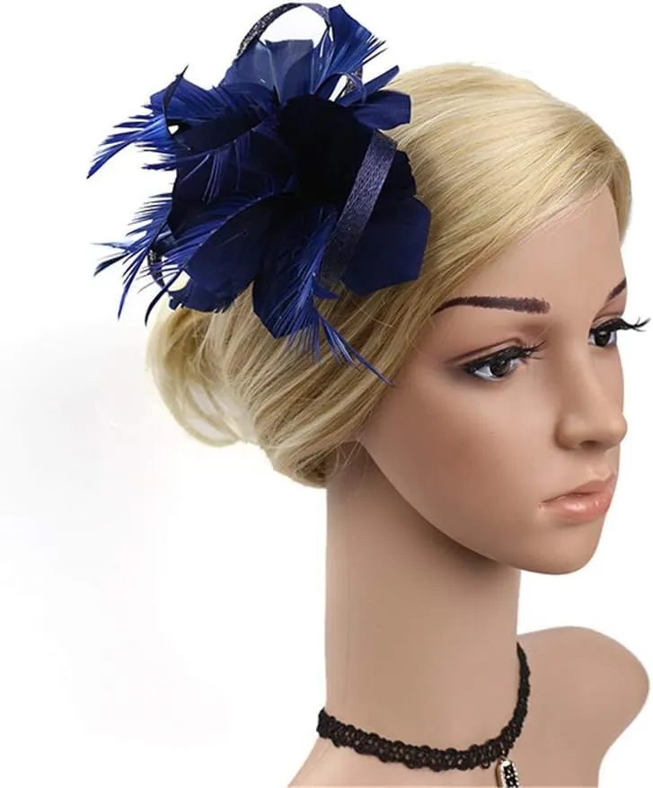 Fascinators Hat Headband Feather Flower Hair Clip Tea Party Wedding Headwear for Women Girls