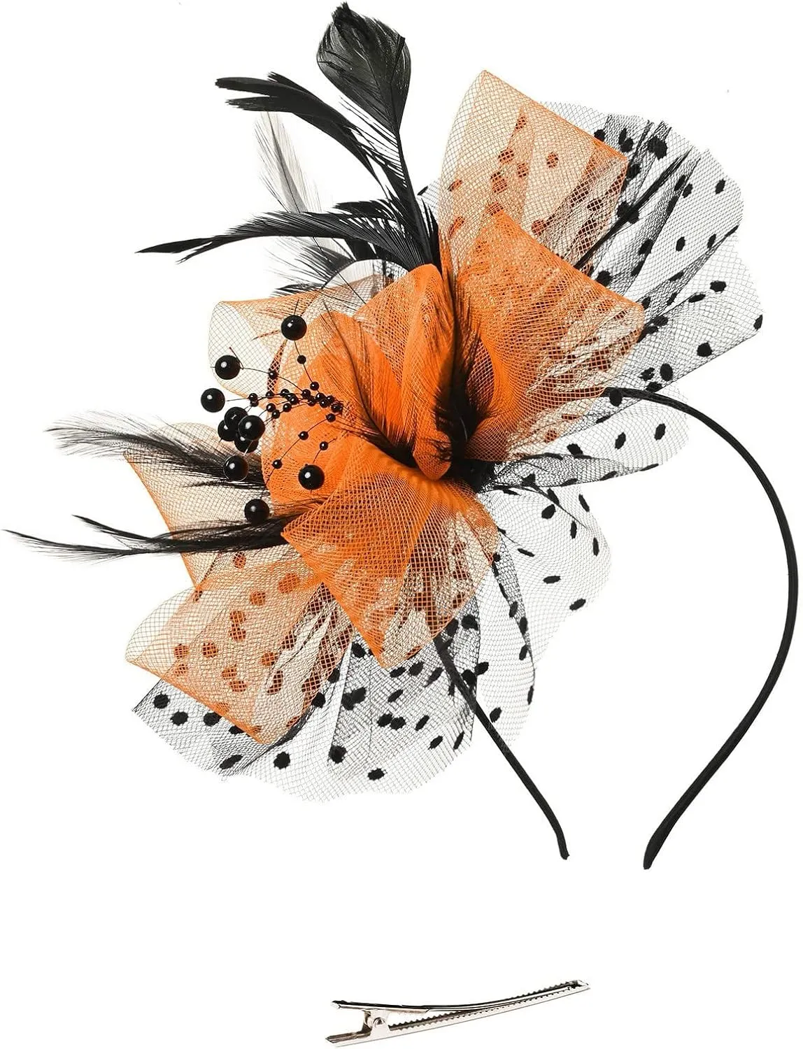 Fascinators Hat Headband Feather Flower Hair Clip Tea Party Wedding Headwear for Women Girls
