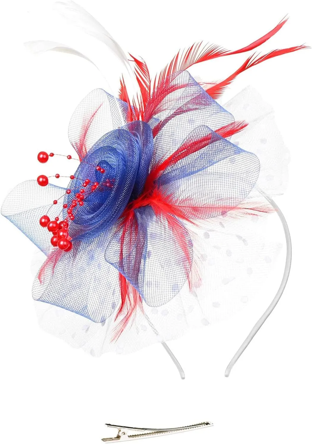 Fascinators Hat Headband Feather Flower Hair Clip Tea Party Wedding Headwear for Women Girls