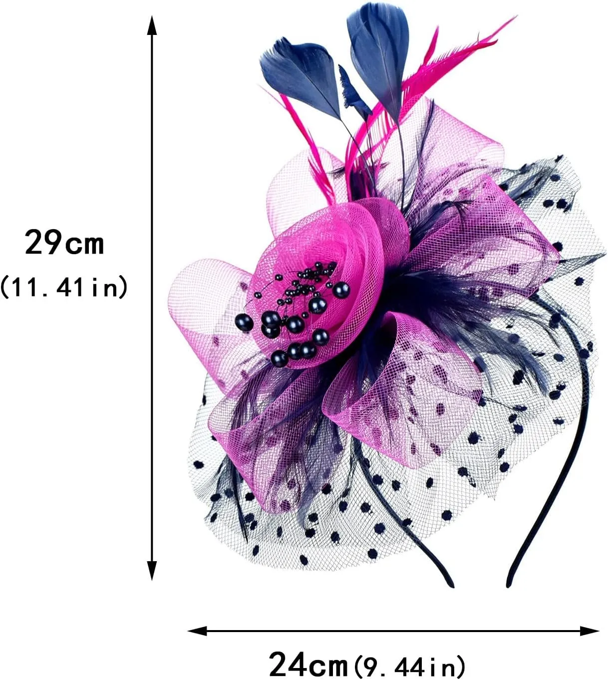 Fascinators Hat Headband Feather Flower Hair Clip Tea Party Wedding Headwear for Women Girls