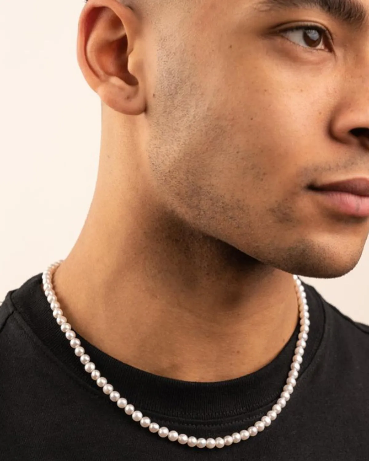 Faux Pearl Strand 4mm-10mm 14"-22" White Pearl Necklace Choker Women Men Wedding Jewelry