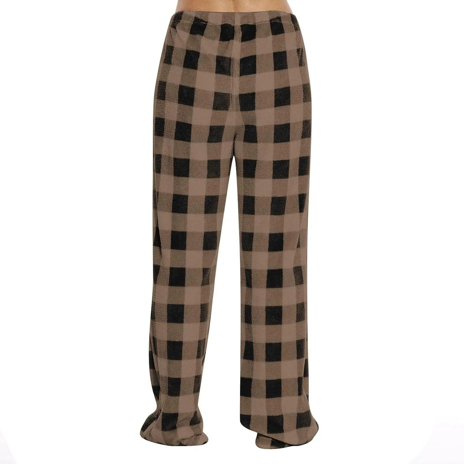 Flannel Pajama Pants Women Soft Cute Buffalo Plaid Pajama Pants Comfy Casual Elastic Waist Wide Leg Sleep Pants