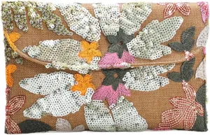 Floral Embroidery Party Purses Sequin Beaded Purse Y2k Summer Small Mini Clutch Bag Women
