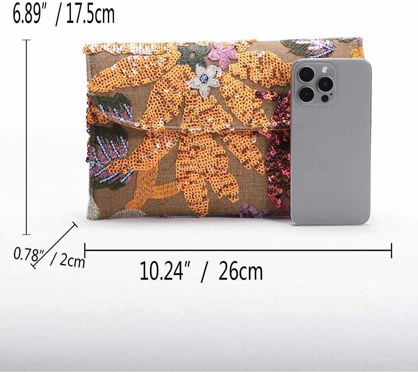 Floral Embroidery Party Purses Sequin Beaded Purse Y2k Summer Small Mini Clutch Bag Women