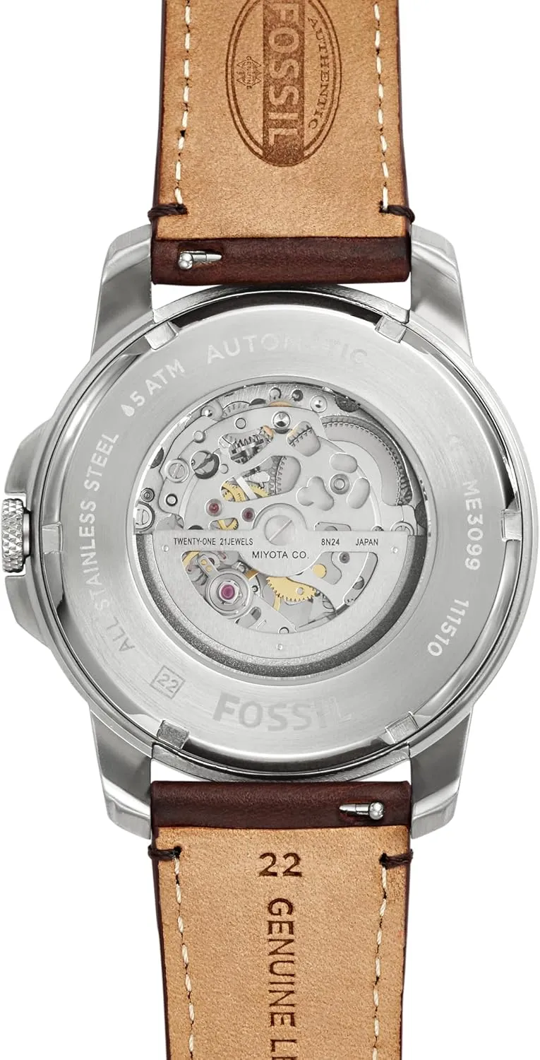 Fossil Men's Grant Quartz Stainless Steel and Leather Chronograph Watch