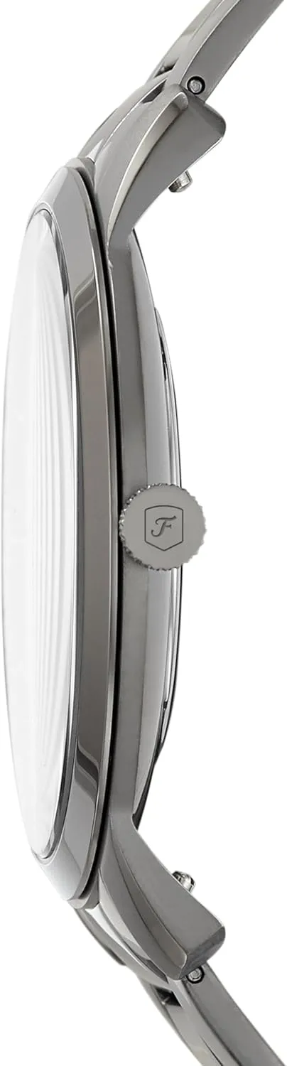 Fossil Men's Minimalist Quartz Stainless Steel and Leather Three-Hand Watch