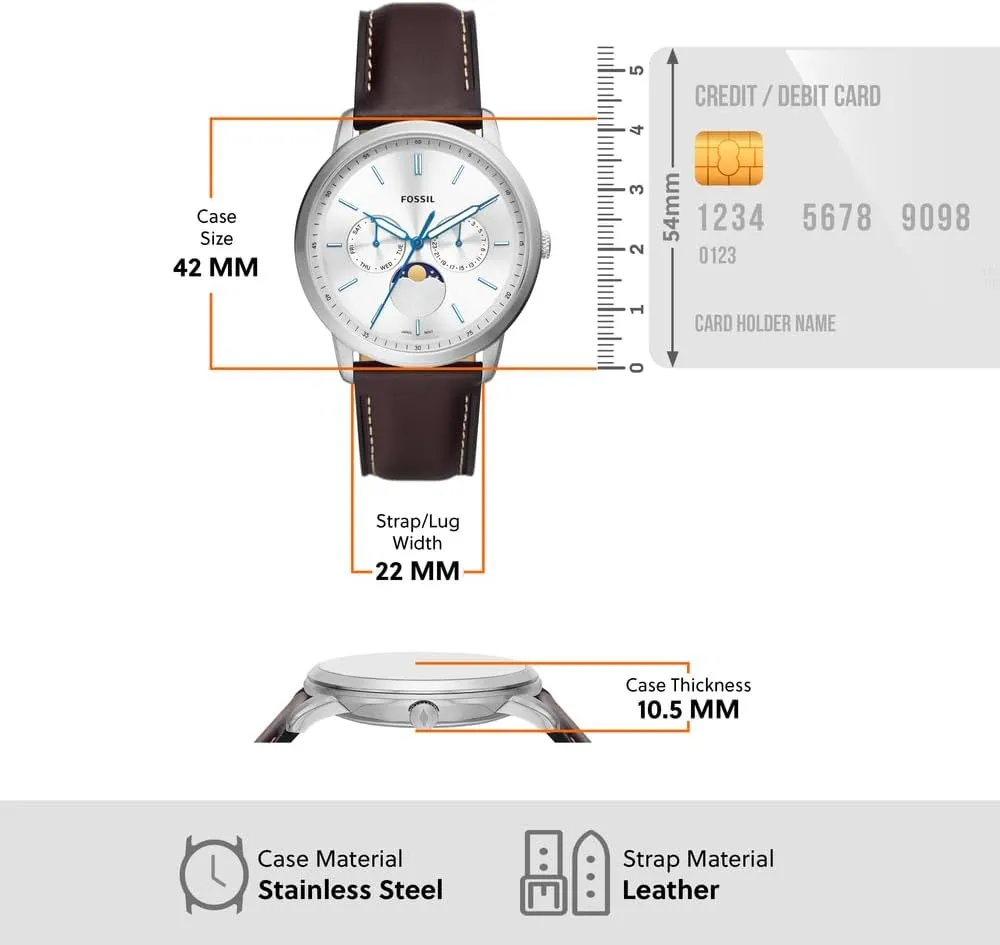 Fossil Men's Neutra Quartz Stainless Steel and Leather Chronograph Watch