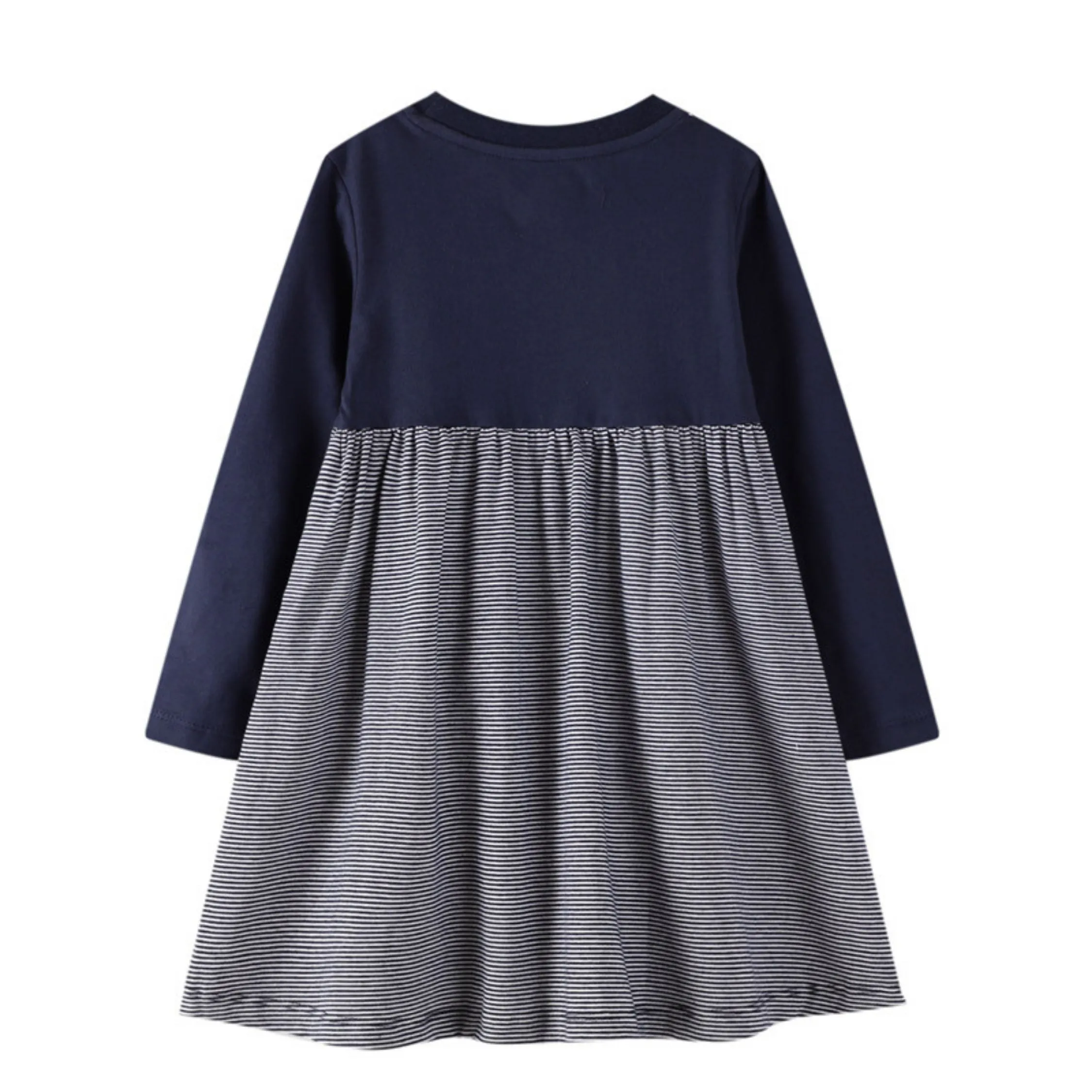 Full Sleeve Unicorn Pattern  Girls Dress, Blue