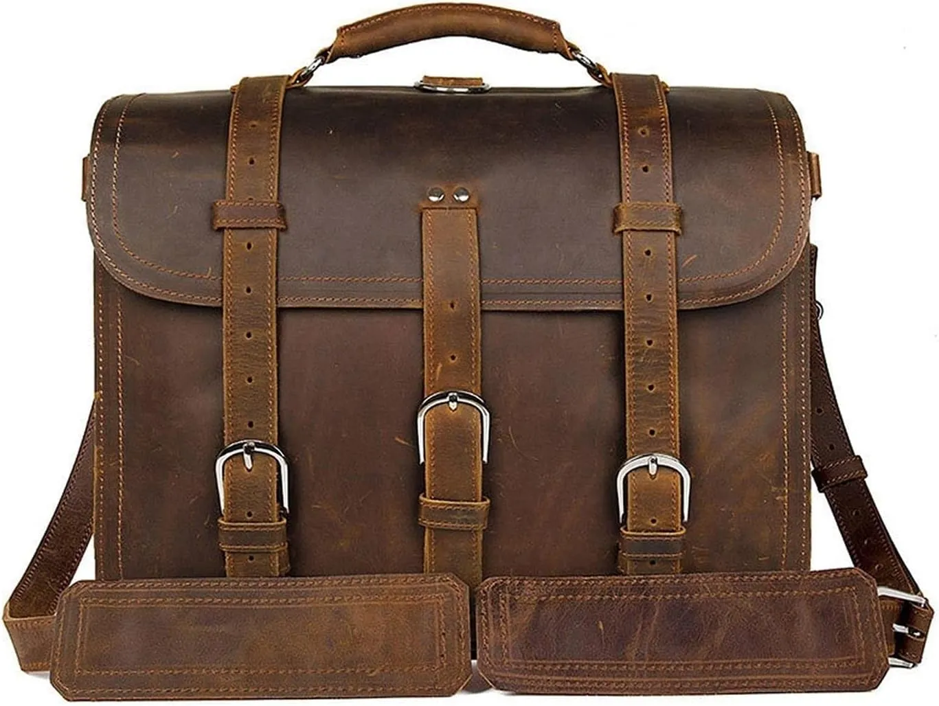 Genuine Leather Briefcase for Men, Business Travel Messenger Bags, Briefcases for Men (Color : Brown)