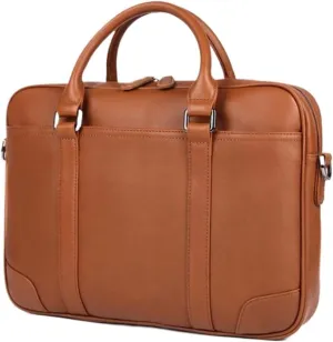 Genuine Leather Laptop Bags Business Briefcases Mens Handbags Crossbody Bags Messenger Shoulder Bags 16.5Inch