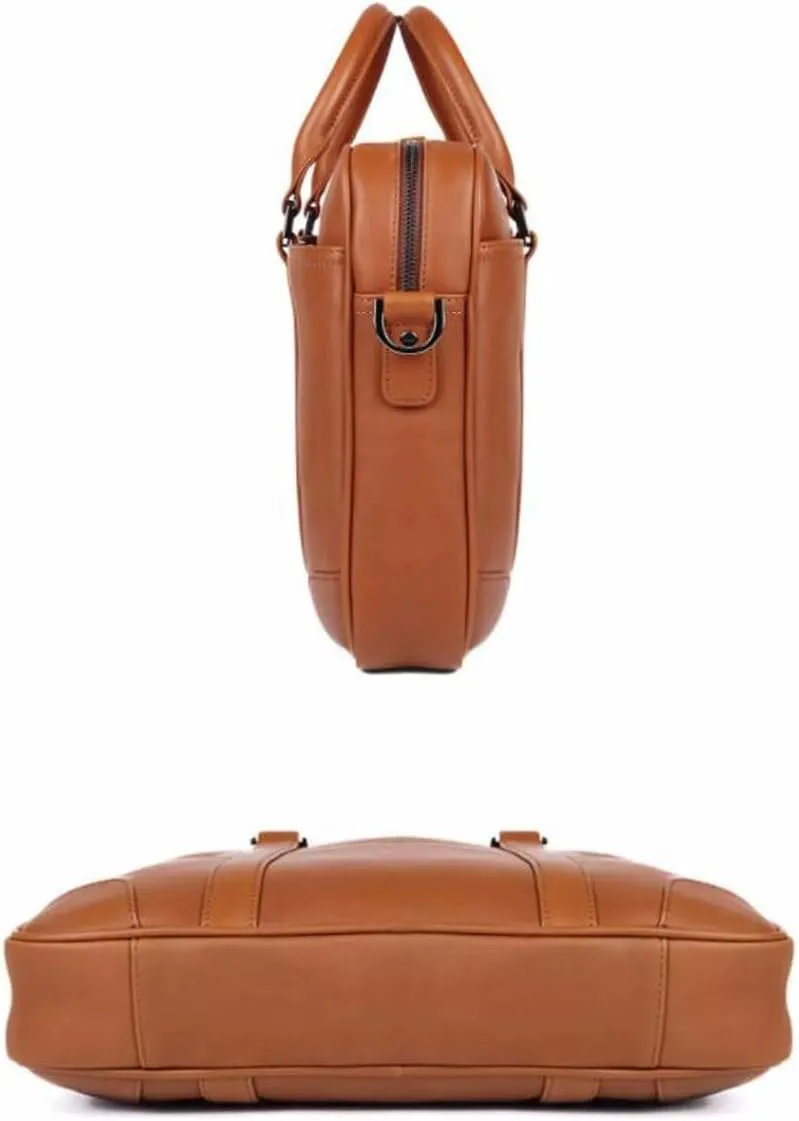 Genuine Leather Laptop Bags Business Briefcases Mens Handbags Crossbody Bags Messenger Shoulder Bags 16.5Inch