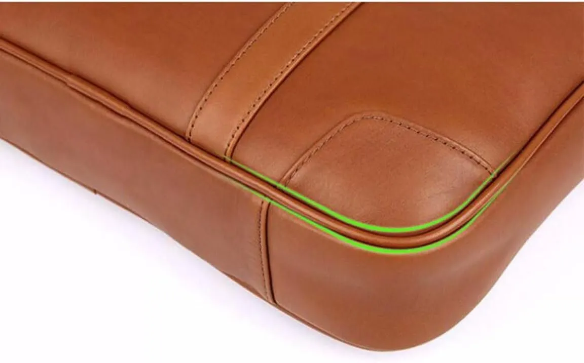 Genuine Leather Laptop Bags Business Briefcases Mens Handbags Crossbody Bags Messenger Shoulder Bags 16.5Inch