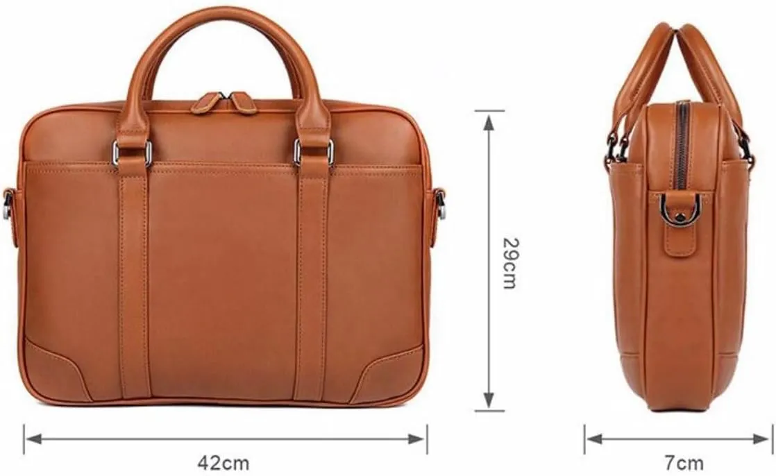 Genuine Leather Laptop Bags Business Briefcases Mens Handbags Crossbody Bags Messenger Shoulder Bags 16.5Inch