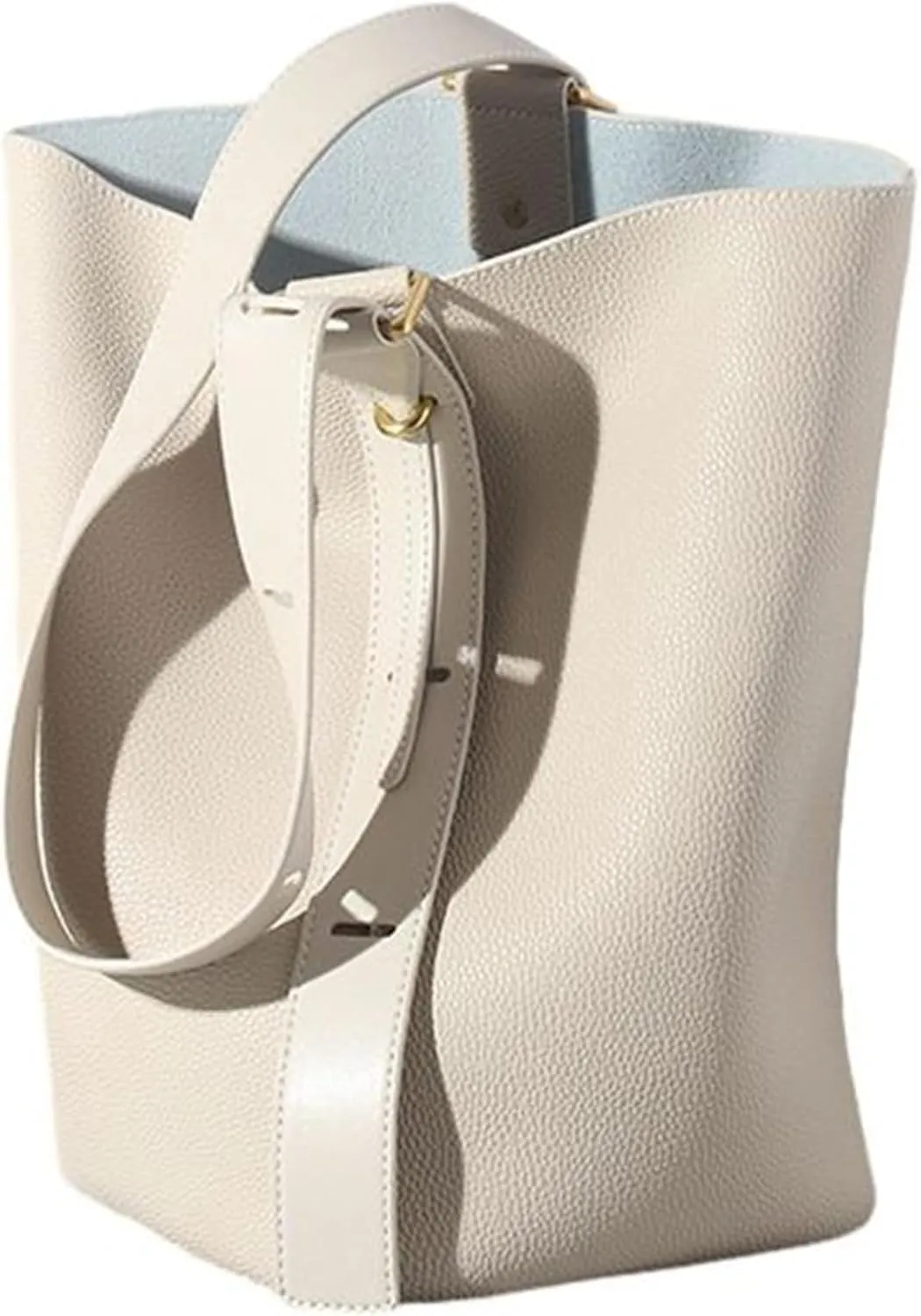 Genuine Leather Tote Bag Hobo Purse Soft Bucket Bags Women's Shoulder Bag Crossbody Bag with Adjustable Strap (B)