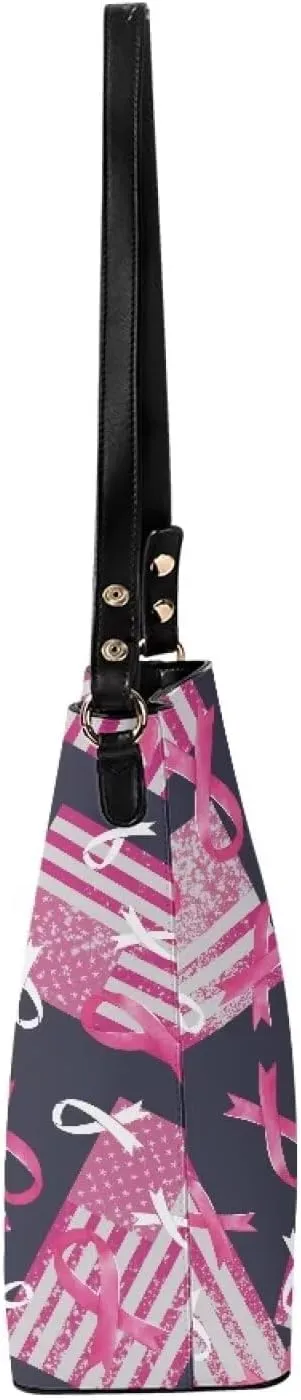 GIFTPUZZ Bucket Tote Bag Bucket Bags for Women Trendy Purses for Women Breast Cancer Gifts for Woman Pink Ribbons