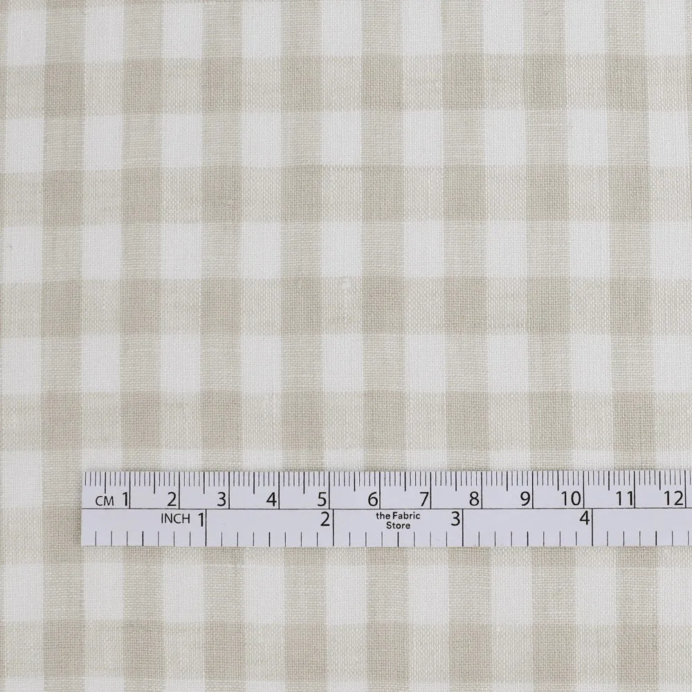 Gingham Linen - Bone