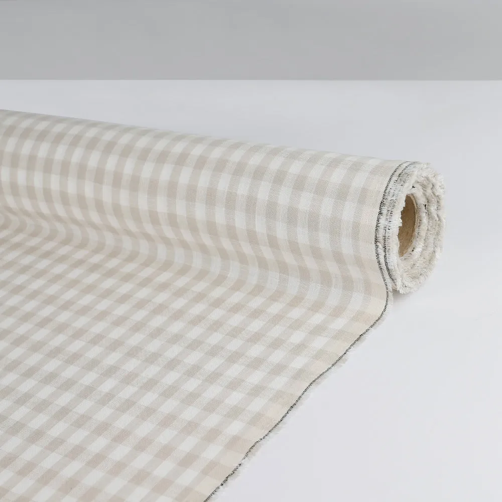 Gingham Linen - Bone