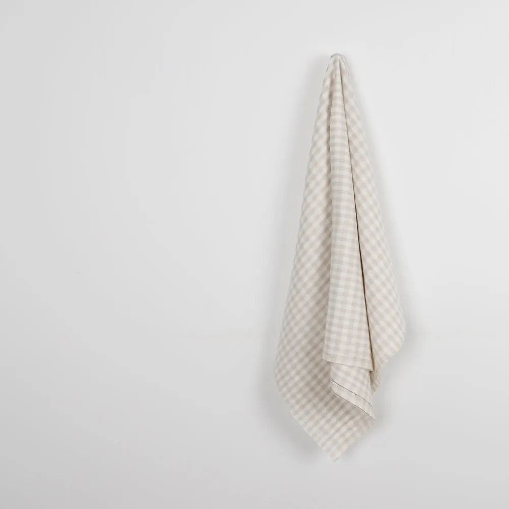 Gingham Linen - Bone