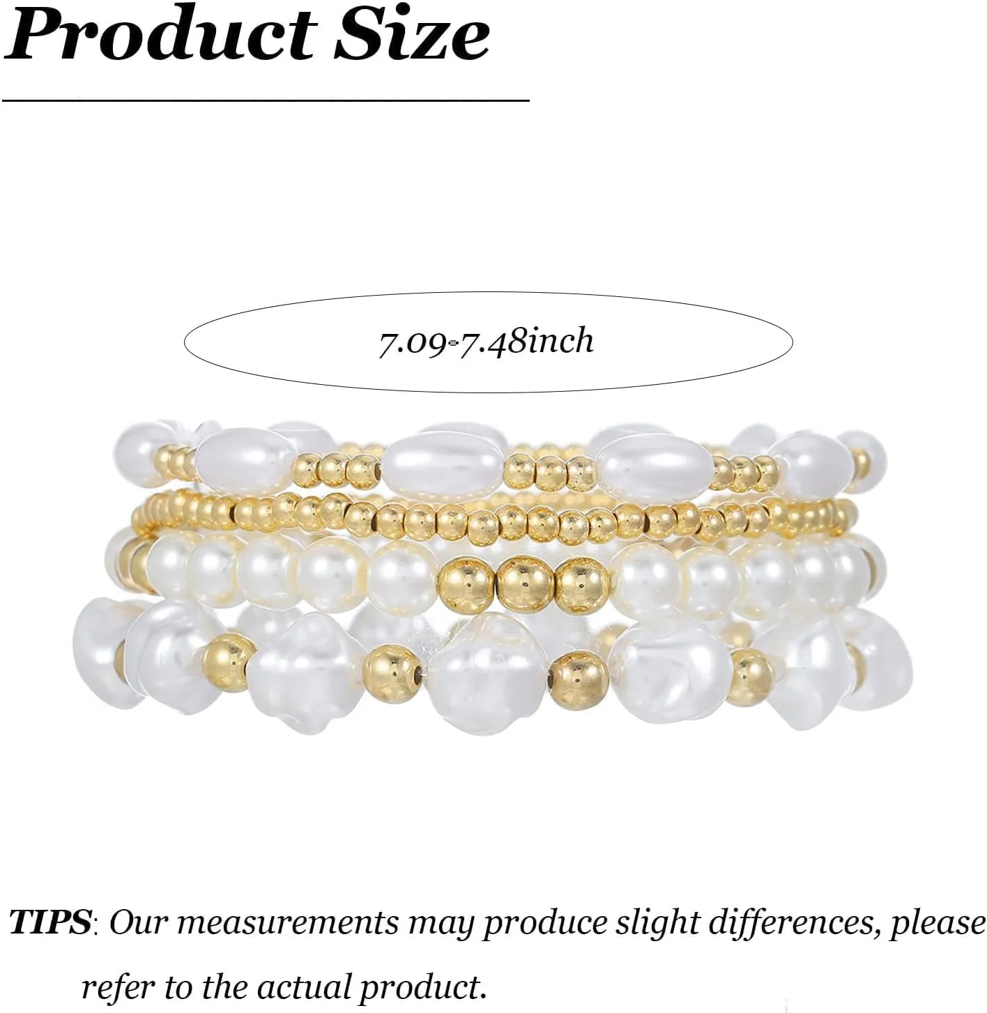 Gold Beaded Bracelets for Women Non Tarnish Dainty Pearl Beaded Bracelet for Womens Silver Bead Bracelets Stack Stretch Bracelets Jewelry Gifts 2025