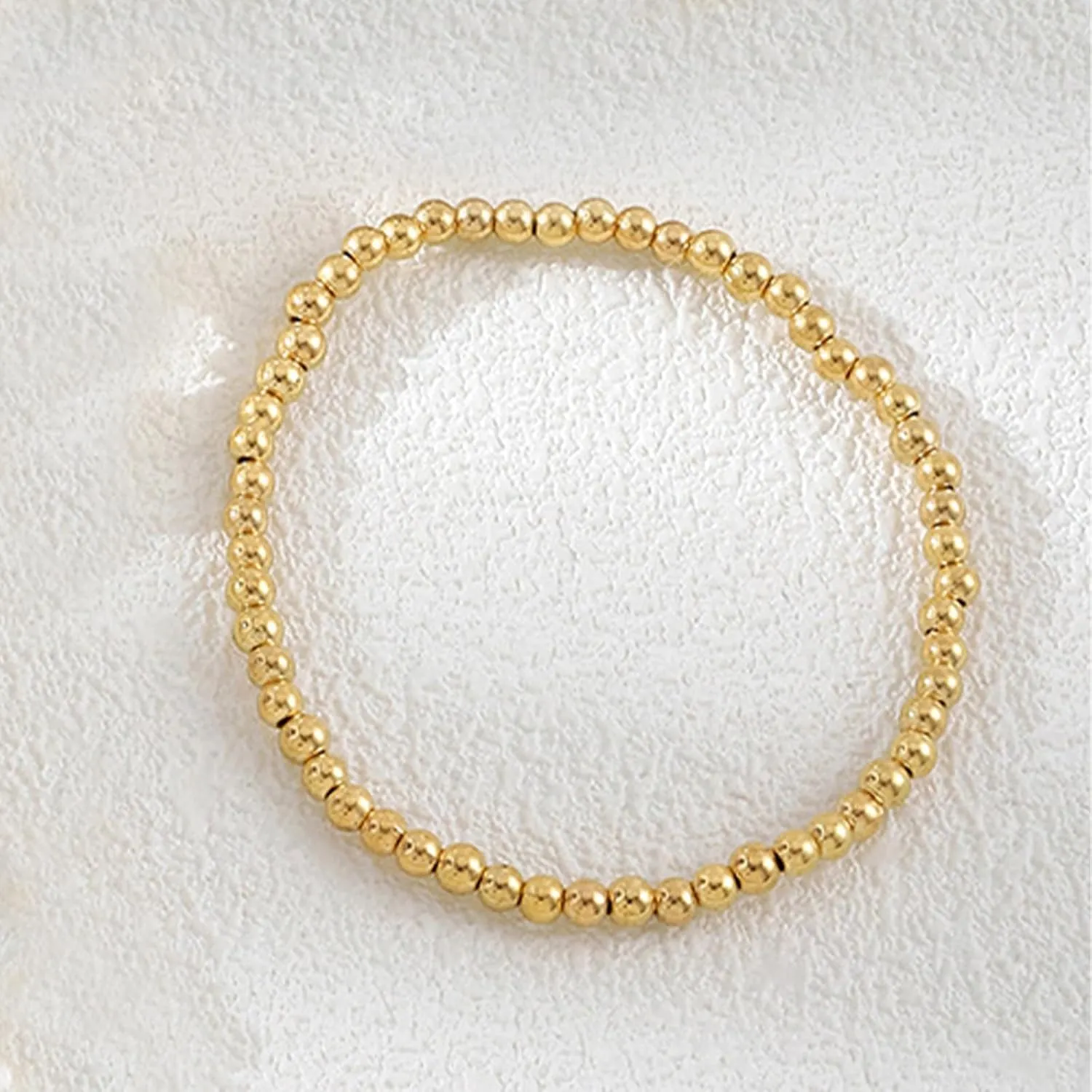 Gold Beaded Bracelets for Women Non Tarnish Dainty Pearl Beaded Bracelet for Womens Silver Bead Bracelets Stack Stretch Bracelets Jewelry Gifts 2025