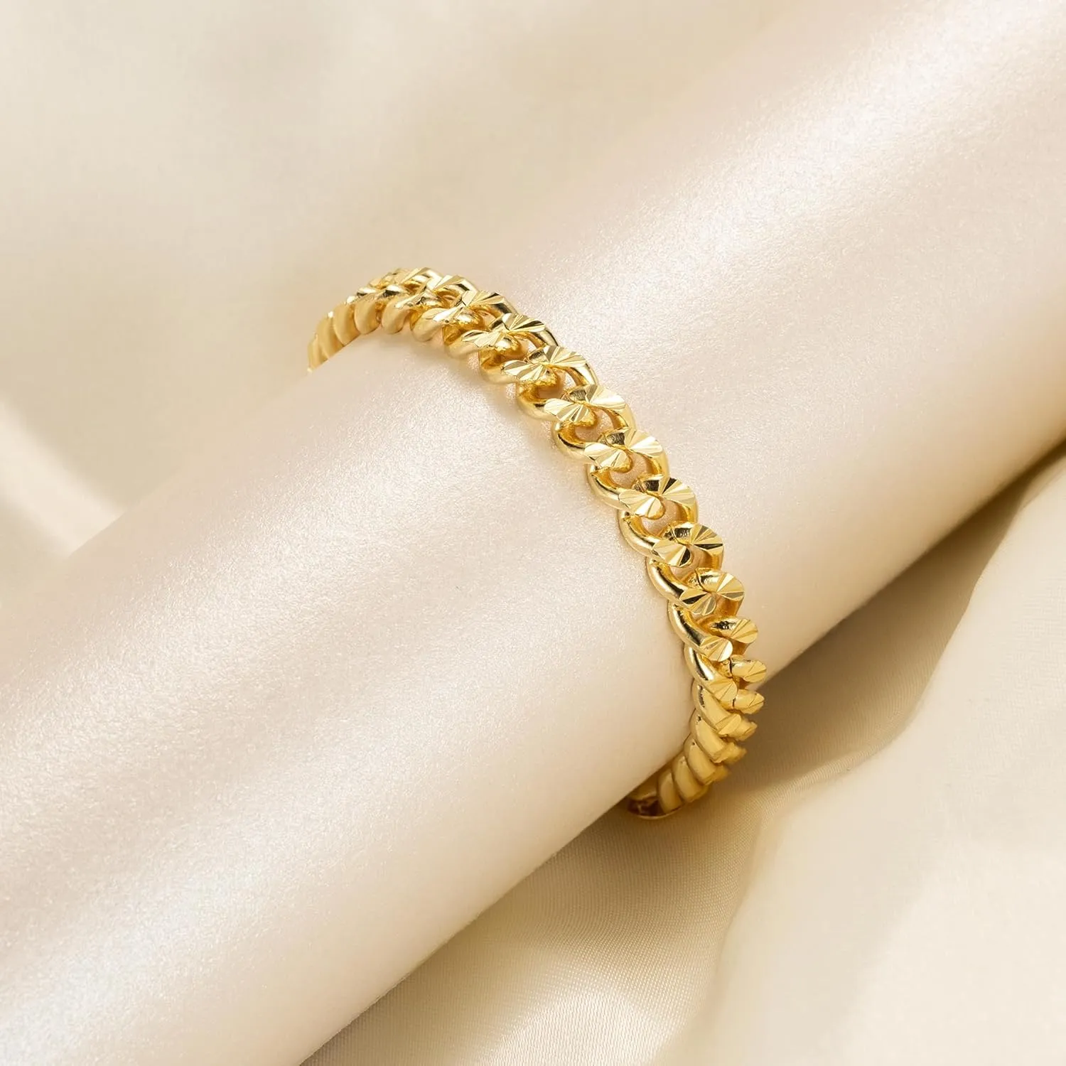 Gold Bracelets for Women Men Bracelet 14K Gold Cuban Link Chain for Men Womens Gold Bracelets Trendy Gold Chain Bracelet 7'' 7.5'' 8'' 8.5''