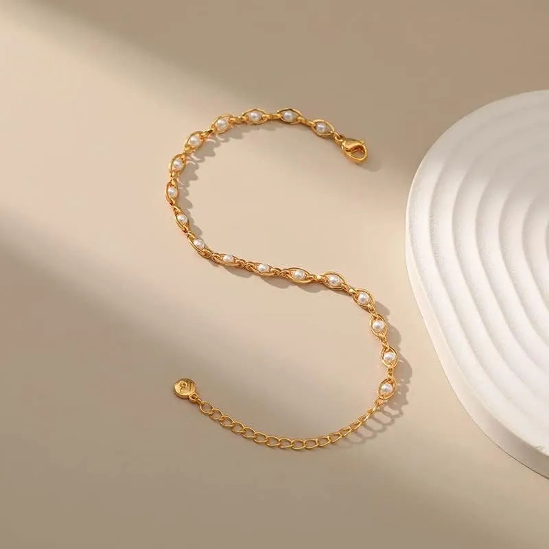 Gold Pearl Bracelets for Women Irregular Pearl Elegant Gold Bracelets Adjustable Gold Bracelets Prom Jewelry Present