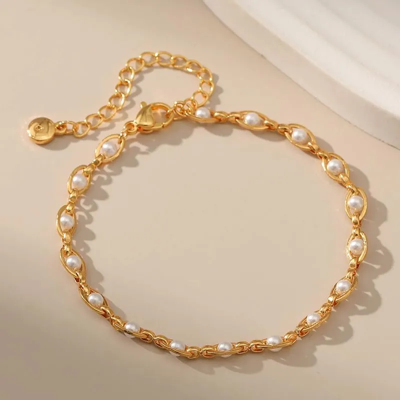 Gold Pearl Bracelets for Women Irregular Pearl Elegant Gold Bracelets Adjustable Gold Bracelets Prom Jewelry Present