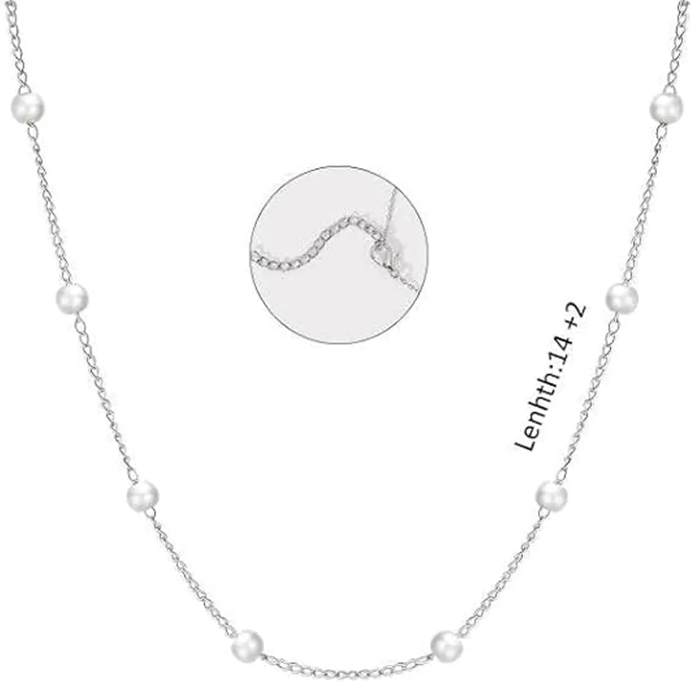 Gold Pearl Necklace for Women 14K Gold Plated Layered Pearl Necklaces Silver Choker Necklaces Every Jewels Dainty Silver Necklace Jewelry for Women
