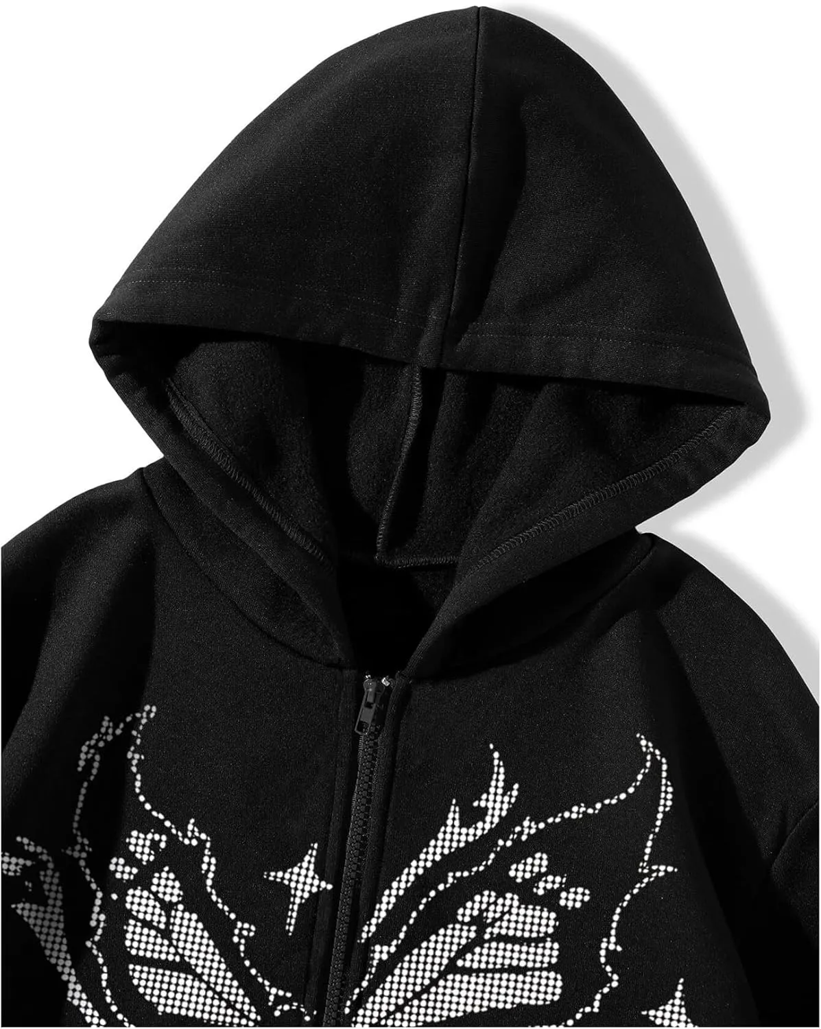 GORGLITTER Women's Y2k Butterfly Zip Up Hoodie Oversized Graphic Grunge Aesthetic Hooded Sweatshirt