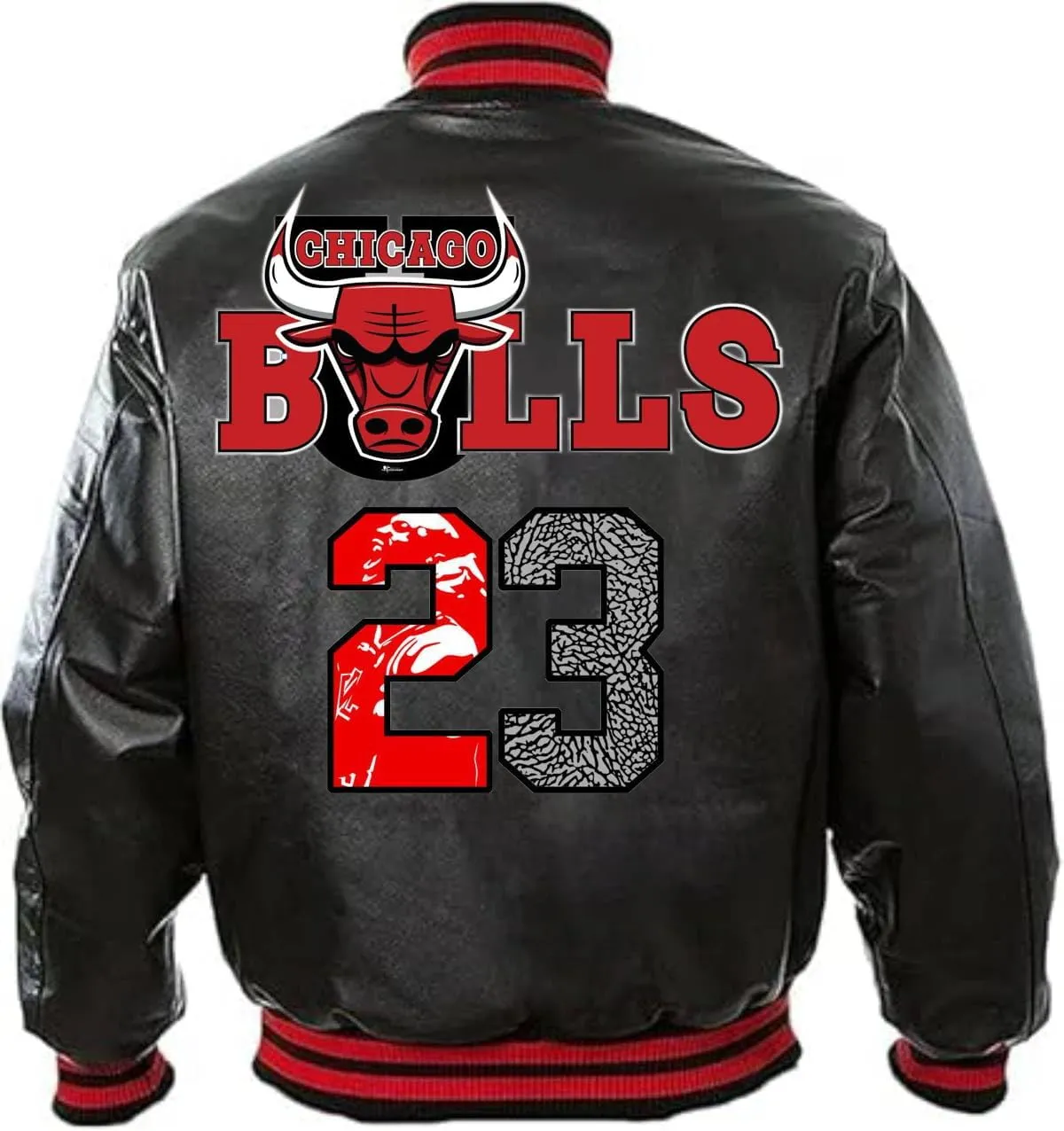 H&D Clothing Men's Chicago Vintage Game Letterman Bull National Basketball Letterman League Varsity Jacket for Men