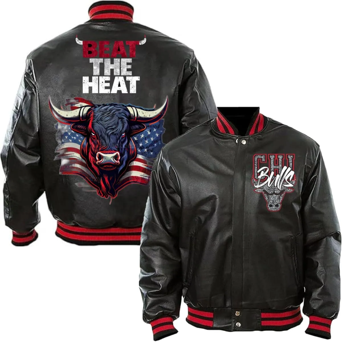 H&D Clothing Men's Chicago Vintage Game Letterman Bull National Basketball Letterman League Varsity Jacket for Men