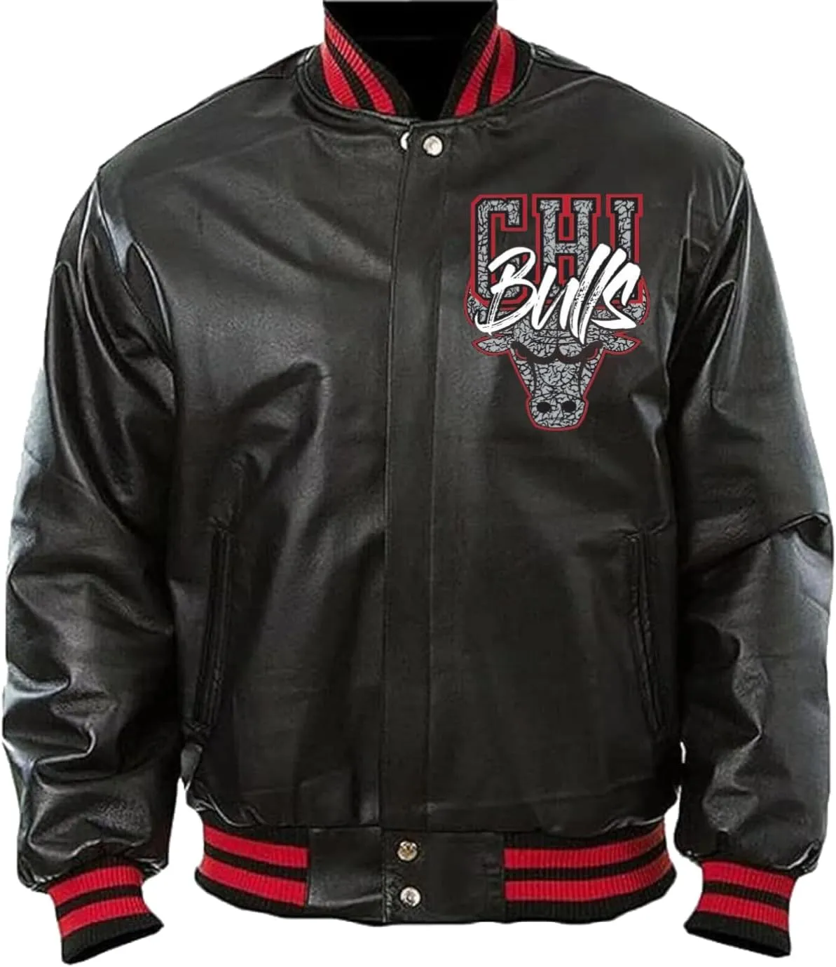 H&D Clothing Men's Chicago Vintage Game Letterman Bull National Basketball Letterman League Varsity Jacket for Men