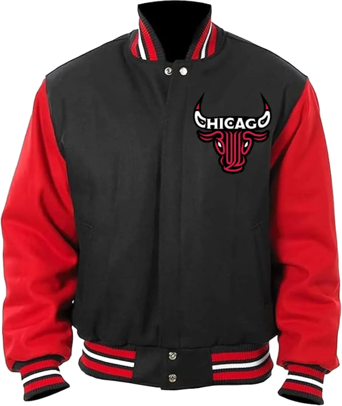 H&D Clothing Men's Chicago Vintage Game Letterman Bull National Basketball Letterman League Varsity Jacket for Men
